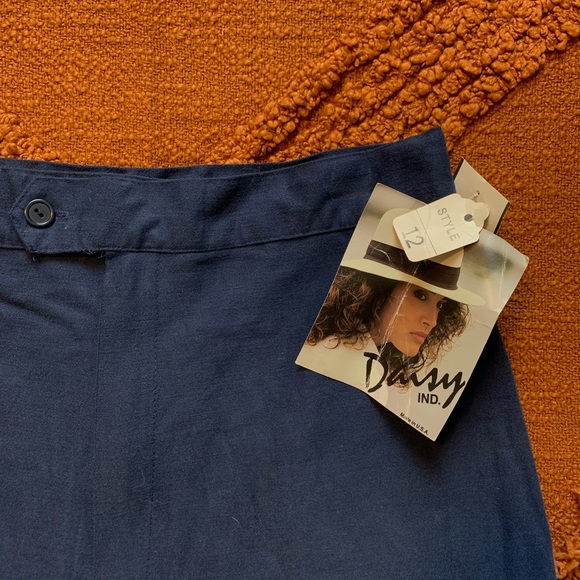 Vintage High Rise Navy Blue Soft Stirrup Pant - Picture 1 of 7